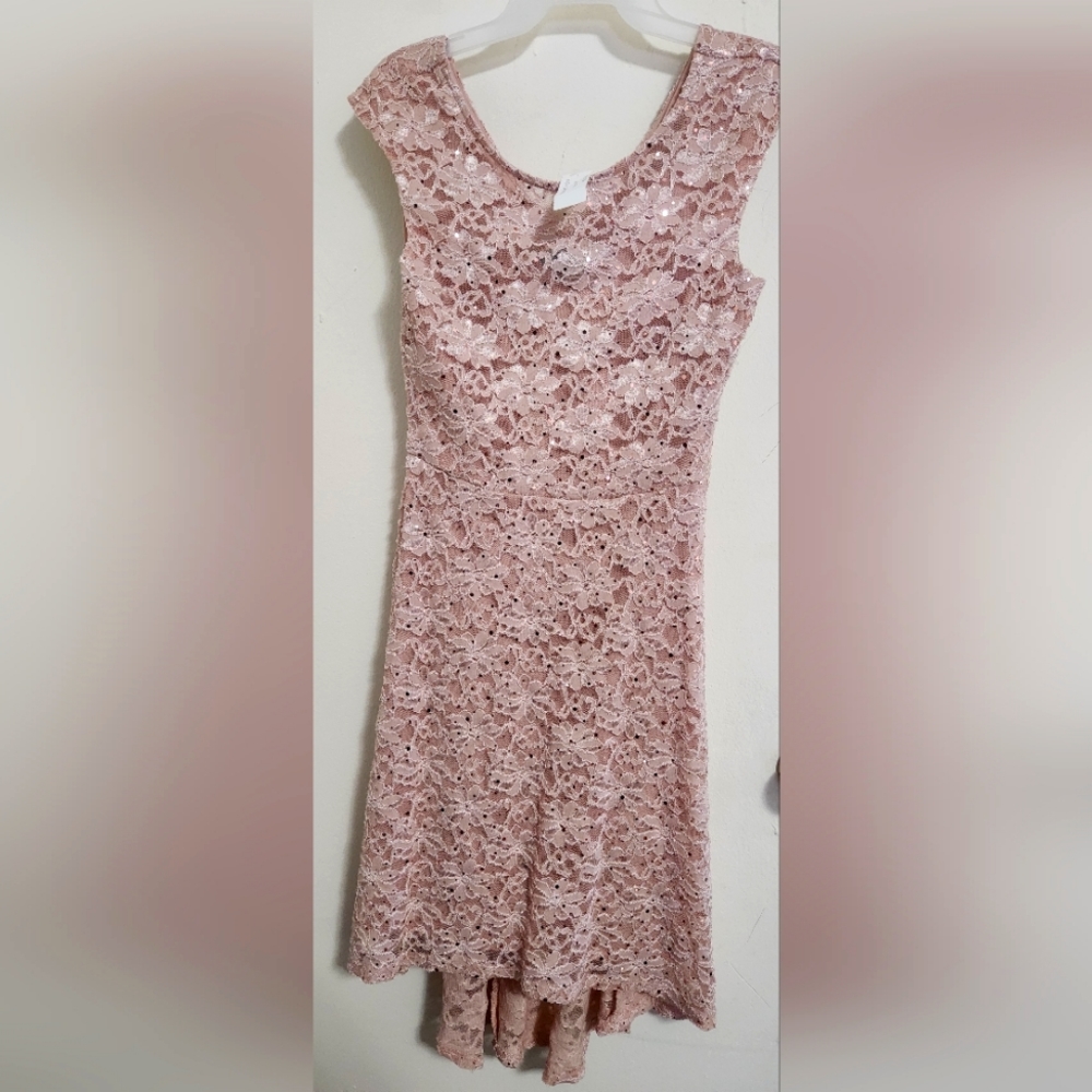 NWT Rose gold lace sequence dress